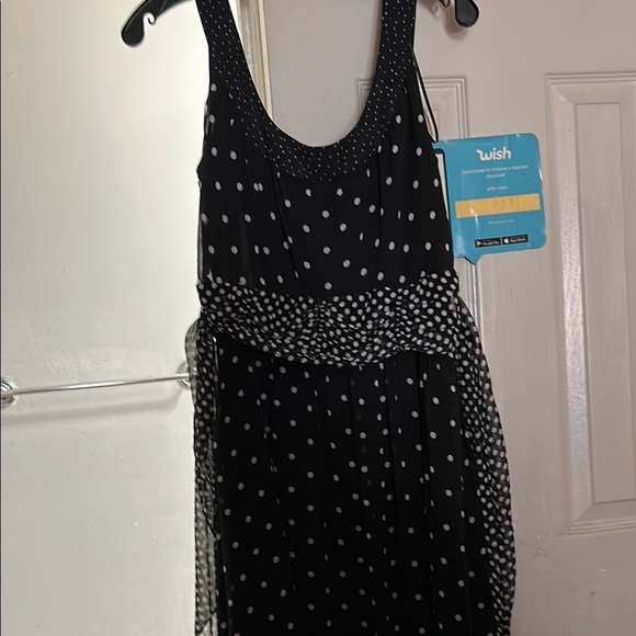Sandra Darren Embellished Black and Silver Cocktail Midi Dress - Picture 1 of 1